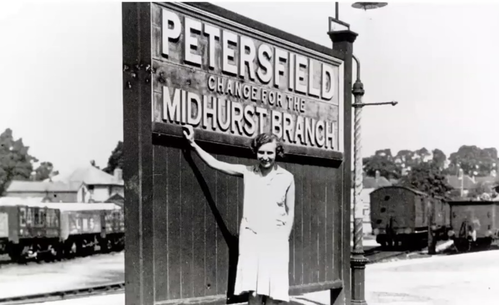 Petersfield station Midhurst sign
